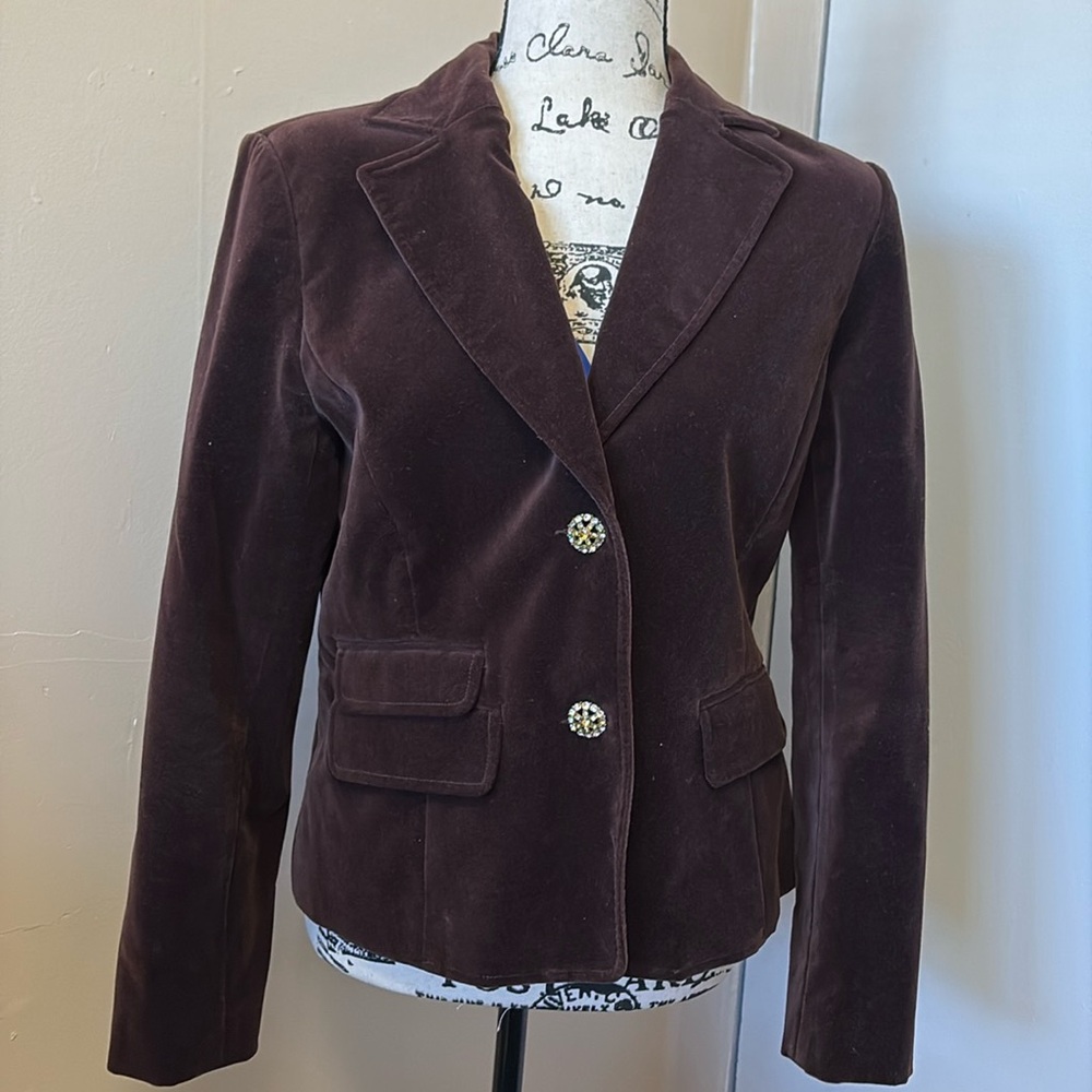 Velvet Blazer - Brown